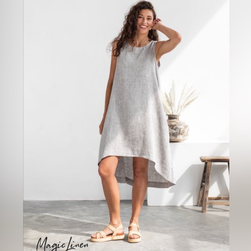 Magic Linen EUC gray dress. XS.